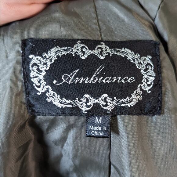 Ambiance Olive Green Hooded Cinched Waist Lightweight Utility Jacket Size Medium - Picture 6 of 9